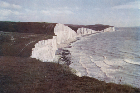 The Seven Sisters Cliffs between Eastbourne and Seaford, Sussex (colour photo)