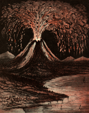 The Volcano which erupted at Vesuvius.