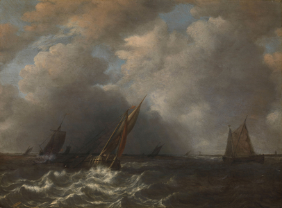 Storm on the Meuse River, 1668 (oil on panel)