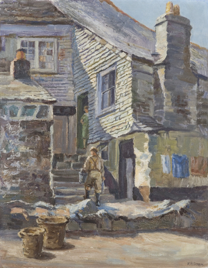 In Old St. Ives (oil on canvas)