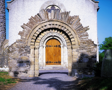 Castledermot, Co Kildare, Ireland, Reconstructed Romanesque Doorway (photo)