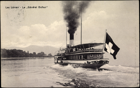 Lake Geneva, Le General Dufour, Swiss Flag