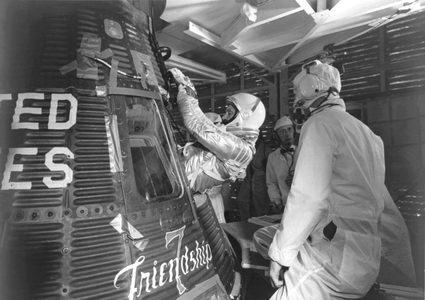 John Glenn, Jr. entering spacecraft Friendship 7