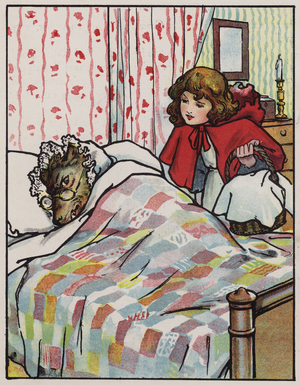 "Why granny, you do look funny!" (colour litho)