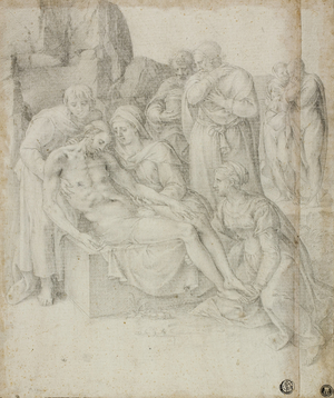 Lamentation, 1540-68 (chalk on paper)