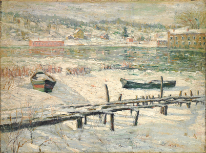 Harlem River in Winter, c.1907 (oil on canvas)