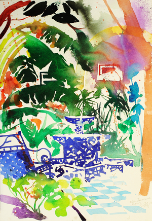 Fontaine, Maroc, 2013 (watercolour)