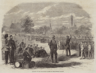 Review of the Volunteer Cadets at the Crystal Palace (engraving)