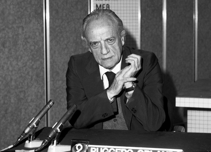 1976 Rome, Journalist Ruggero Orlando (b/w photo)