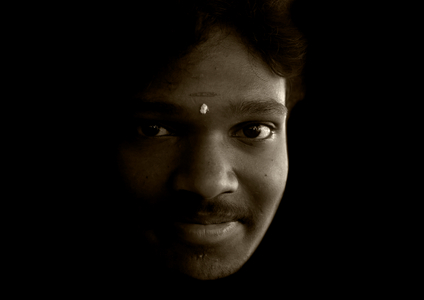 Portrait Of A Young Man With Traditional Painting On His Forehead, Pondicherry, India, 2008 (photo)