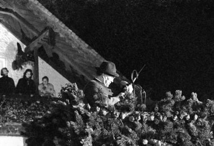 Max Schmeling at Schloss Fuschl, 1971 (b/w photo)