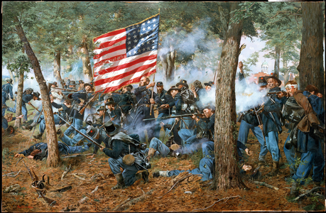 The Black Hats - Gettysburg, 2001 (oil on canvas)