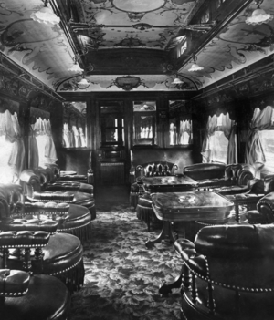 Lounge car in Belgium, c.1900 (b/w photo)