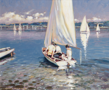 Boating (oil on canvas)
