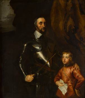 Portrait of Thomas, the Earl of Arundel with one of his grandsons (1592-1646), c.1620-41 (oil on canvas)