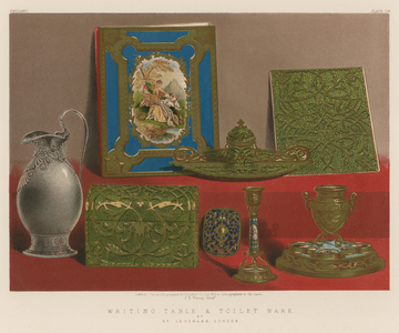 Writing Table and Toilet Ware by Mr Leuchars, London (chromolitho)