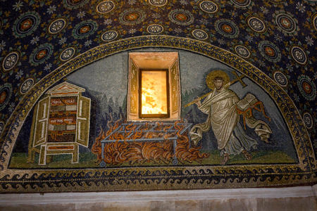 Mosaics, interior, Galla Placidia, 5th century (mosaic)