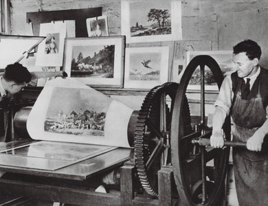 Mezzotint production – Printing (b/w photo)