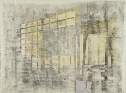 Interior Screen Composition yellow, 2014 (monoprint with painting)