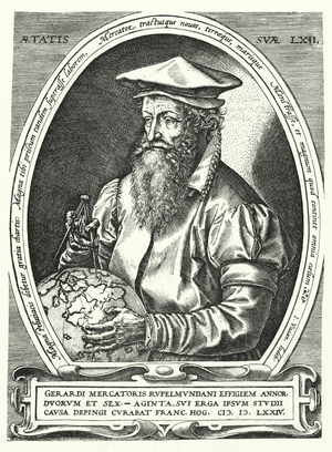 Gerardus Mercator, Flemish cartographer, geographer and cosmographer (engraving)