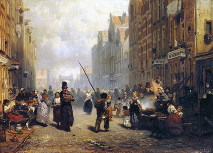 Amsterdam, the Jewish Quarter (oil on canvas)