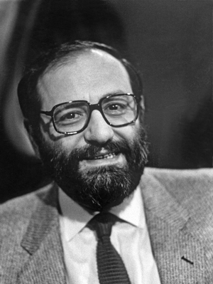 Umberto Eco, Italian writer, c. 1990 in Paris (photo)