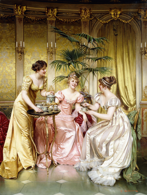 Three for Tea,  (oil on canvas)