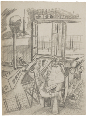 Study related to 'Only Propaganda', Marlag O, Westertimke, Lower Saxony, September-October 1944 (pencil on paper)
