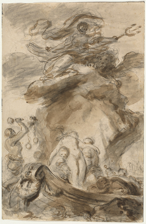 Angelica Is Exposed to the Orc, 1780s (black chalk on paper)