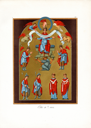 Ottonian Book Illumination from Emperor Otto III's Era (chromolitho)