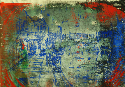 Towpath, late evening (w/c on paper)