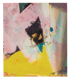 Black Angle with Yellow, 1959 (oil on paper collage mounted on canvas)