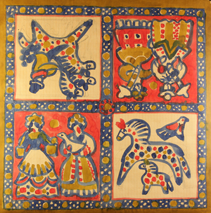 Textile Design - Sketch for Scarf, 1968 (tempera on paper)