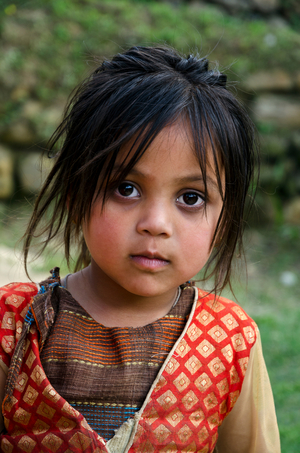 Portrait of young Nepali girl, Kevin Rohan Memorial Eco Foundation, Kahare, Chalnakhel, Kathmandu Valley, Nepal (photo)