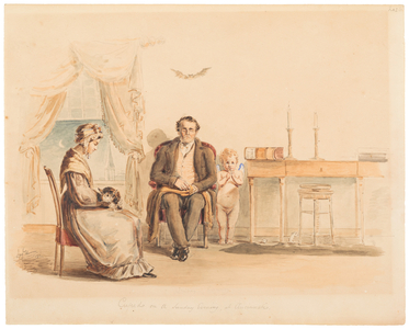 Cupid on a Sunday Evening, at Cincinnati, 1830 (pen & black ink over pencil on paper)