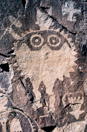Anasazi Petroglyph (rock art) carvings in New Mexico., 1995 (photo)
