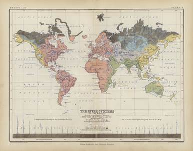 The River Systems (coloured engraving)