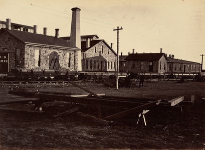 Plate 17. Laramie Machine Shops, from the Southwest,1869 (photo)