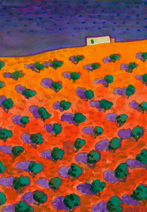 Spanish Olive Groves, 2012 (watercolour)