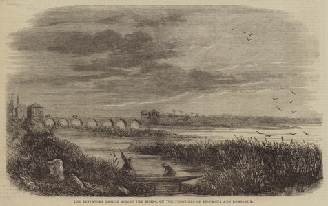 The Buffalora Bridge across the Ticino, on the Frontiers of Piedmont and Lombardy (engraving)