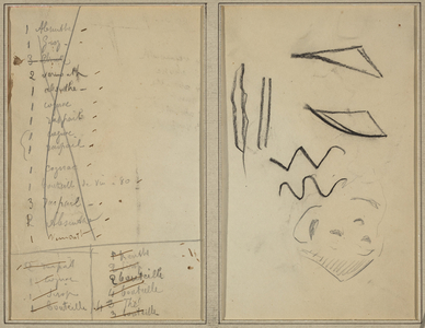 Neige (Snow); Itinerary [recto], 1884-1888 (graphite)