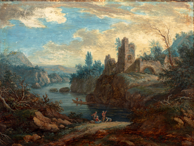 Landscape with Ruins and Fishermen (b/c on paper)
