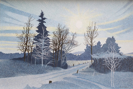 Early Evening Snow Scene (oil)