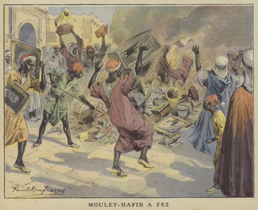 Abdelhafid in Fez, Morocco (colour litho)