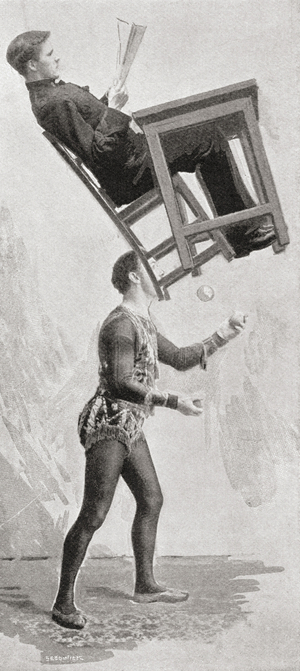 Paul Cinquevalli, 1859 – 1918.  Famous Polish juggler.   From The Strand Magazine published 1897.