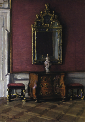 Red Room in the Residence, Bamberg, Decoration of the early 18th Century (colour litho)