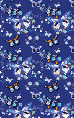 Blue Butterfly repeat pattern (print)