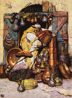 Copper Shop, Jerusalem (colour litho)