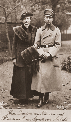 Princess Marie Auguste von Anhalt with Prince Joachim of Prussia, 1915