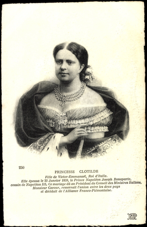 Ak Princess Clotilde of Italy, wife of Prince Napoleon Joseph Bonaparte (b/w photo)